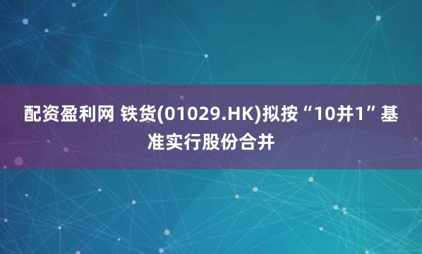 配资盈利网 铁货(01029.HK)拟按“10并1”基准实行股份合并