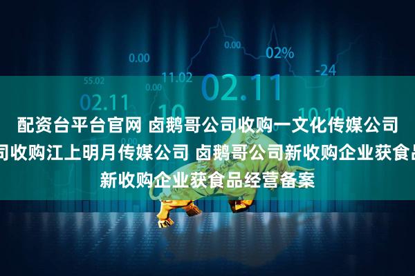配资台平台官网 卤鹅哥公司收购一文化传媒公司 卤鹅哥公司收购江上明月传媒公司 卤鹅哥公司新收购企业获食品经营备案