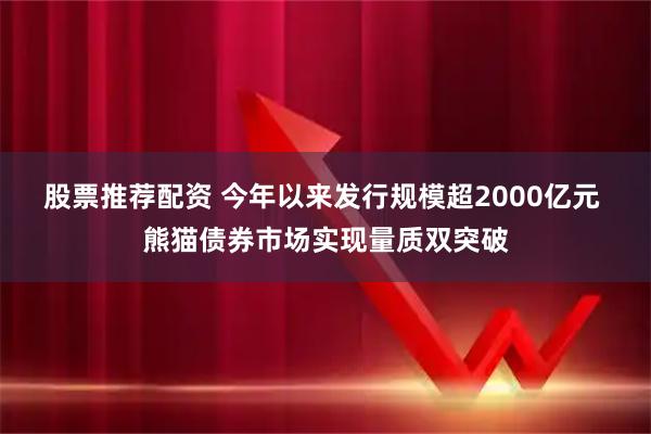 股票推荐配资 今年以来发行规模超2000亿元 熊猫债券市场实现量质双突破