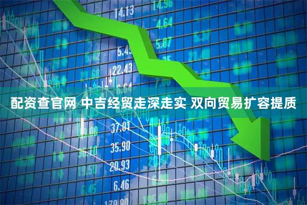 配资查官网 中吉经贸走深走实 双向贸易扩容提质